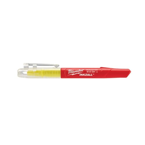 Milwaukee® 48-22-3201 Permanent Jobsite Highlighter, Yellow Ink, 0.15 in Chisel Tip, 2 s Drying
